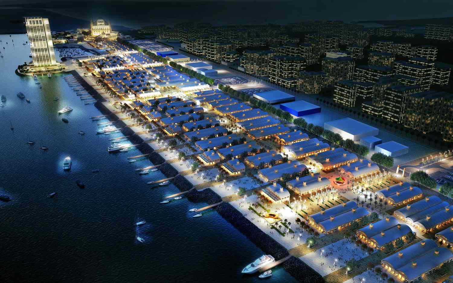 Souk de nuit, Deira Islands, Dubaï, Émirats Arabes Unis