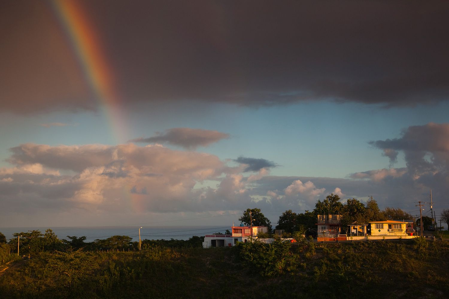 Maison en colline et arc-en-ciel, Rincón, Porto Rico