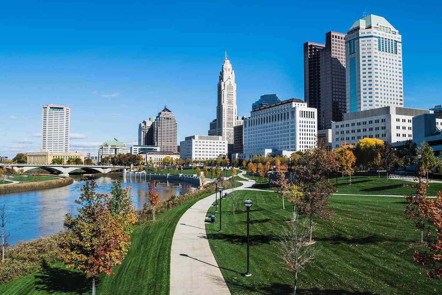 Vue de Columbus et du Scioto Mile