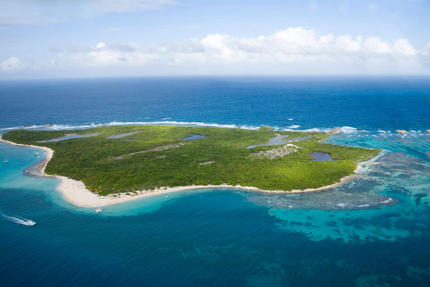 Vue aérienne de l'île Icacos, Porto Rico