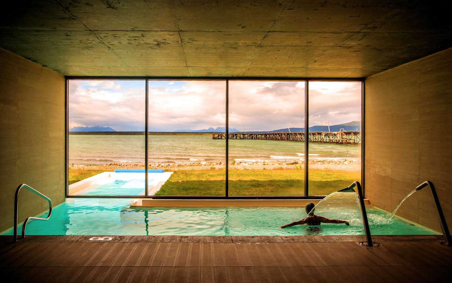 Piscine du spa au Singular Patagonia