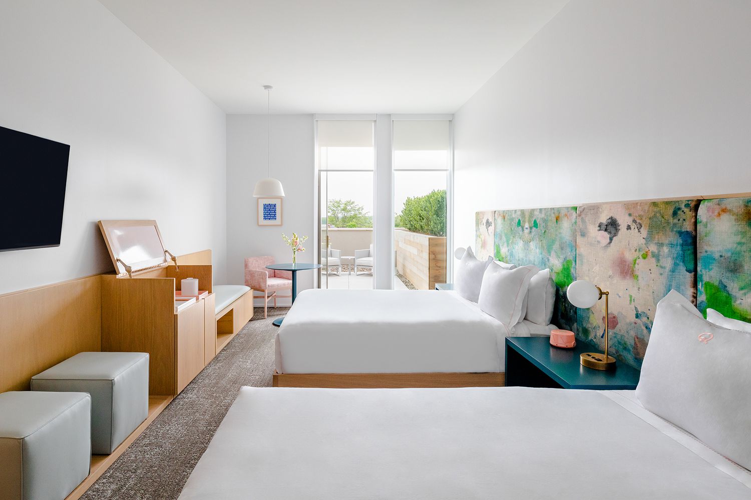 Intérieur d'une suite au Quirk Hotel Charlottesville
