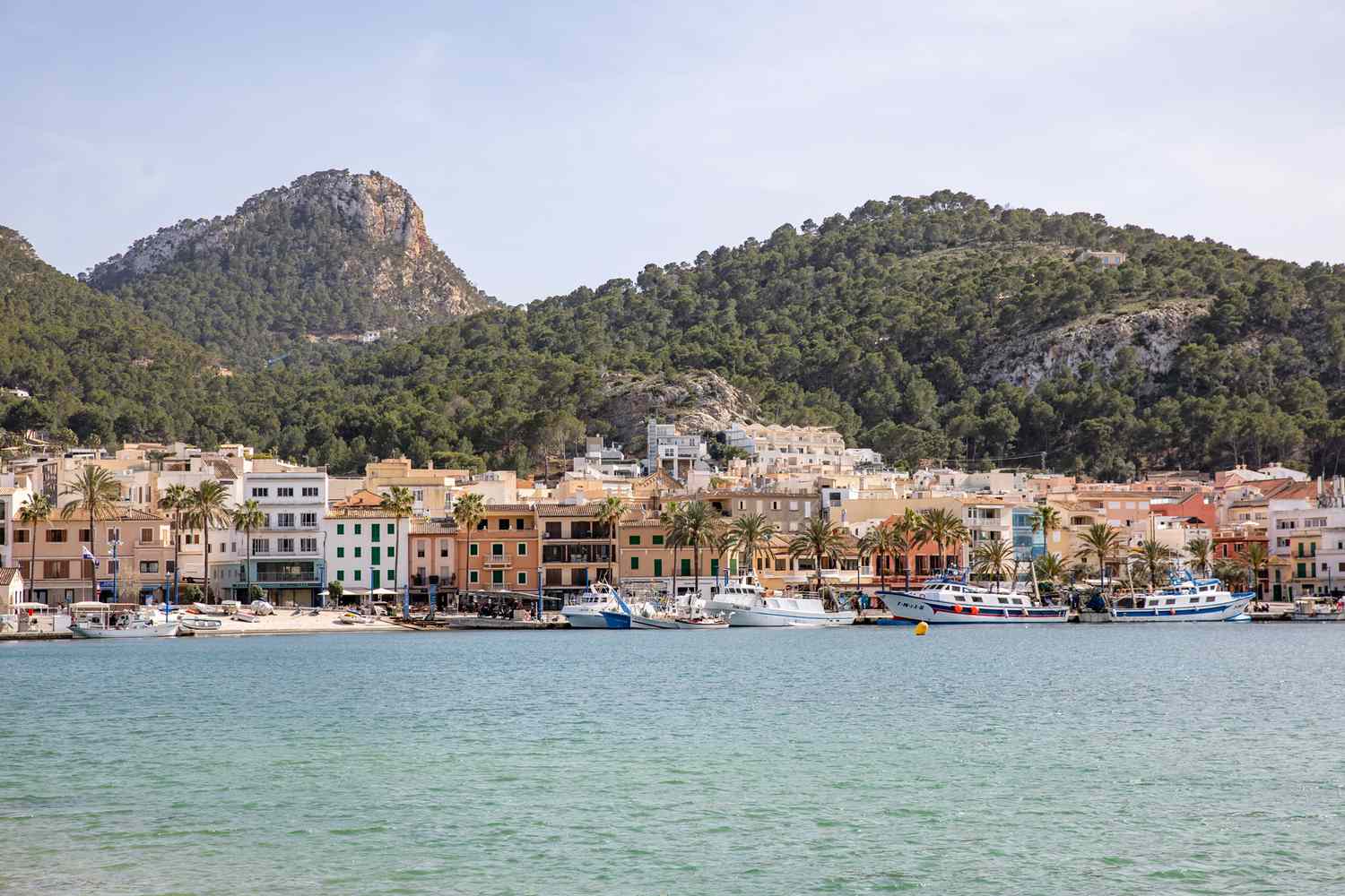 View of Mallorca's coastline from the water.