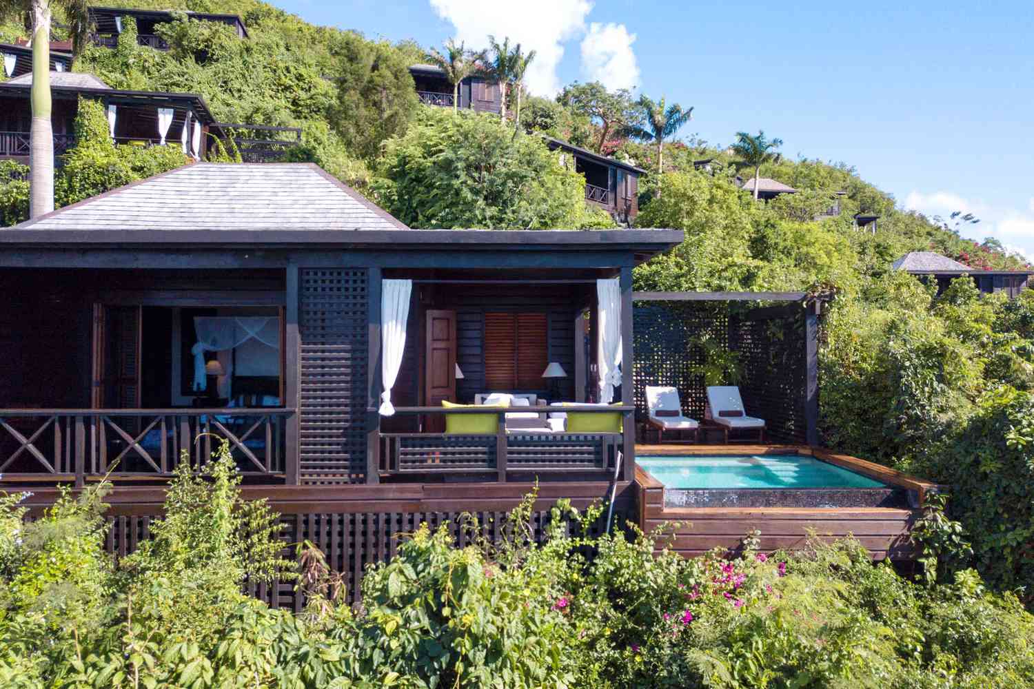 Villa with a private pool at the Hermitage Bay Resort in Antigua