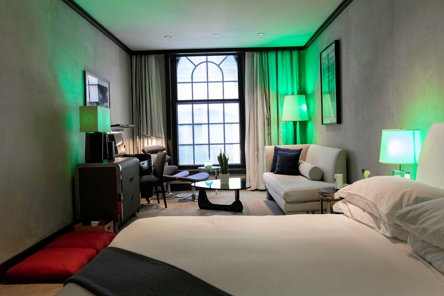 Guest room interior at The Chatwal