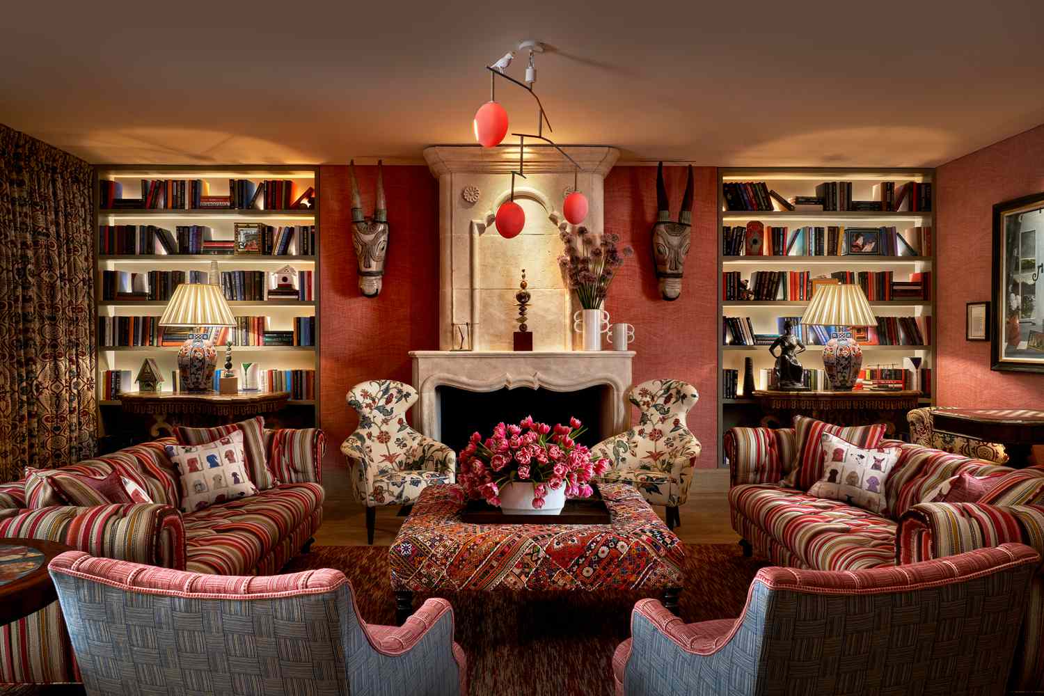 Colorful living room in Warren Street Hotel