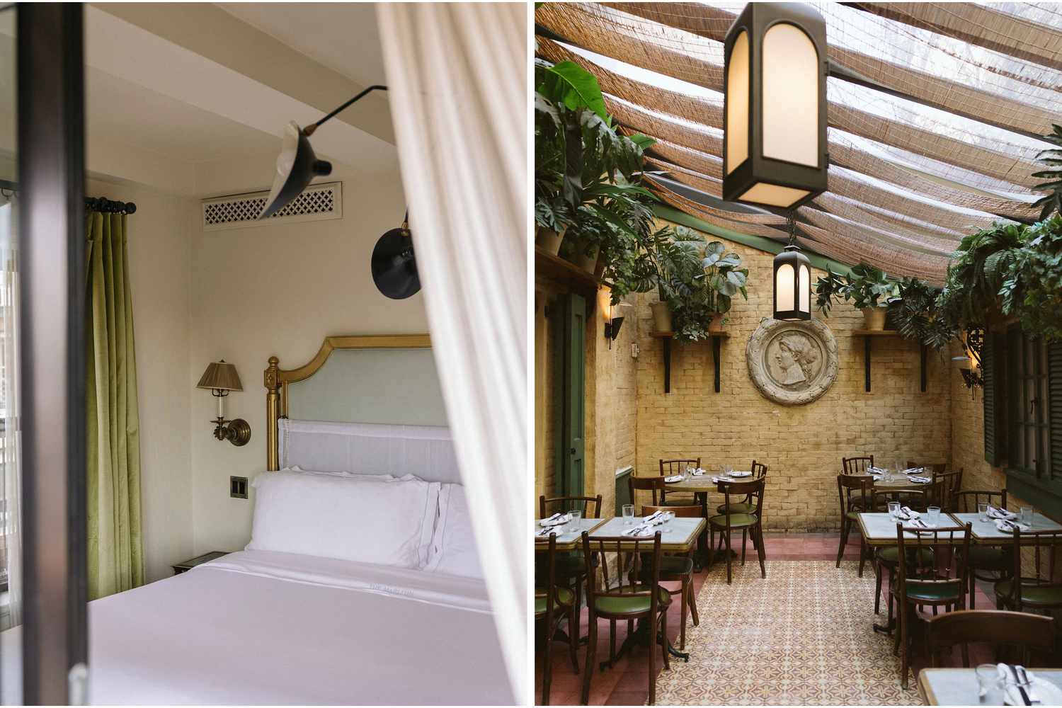 View of guest room and restaurant at The Marlton