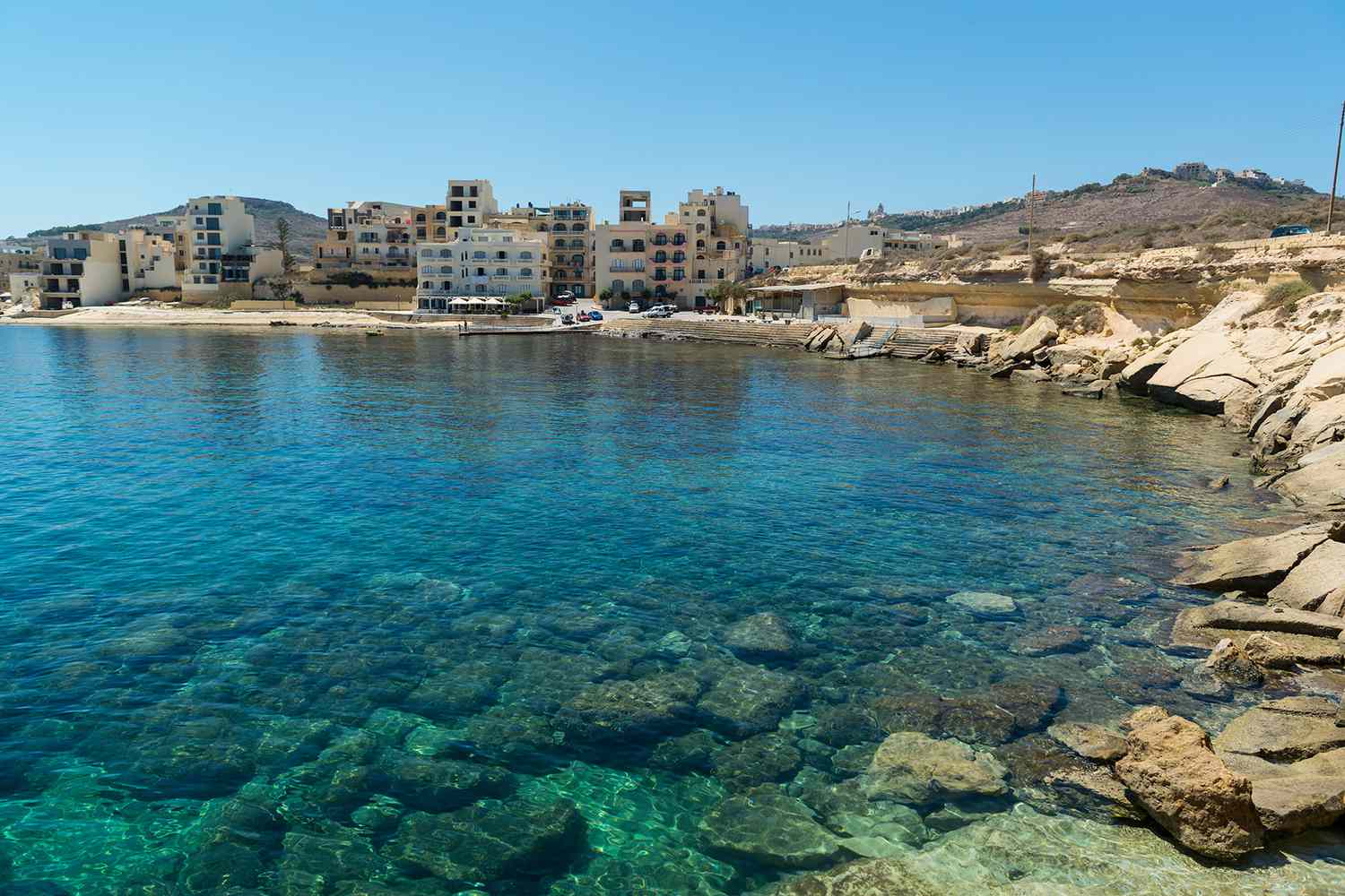 Côte méditerranéenne près de Marsalforn Bay, Gozo, Malte