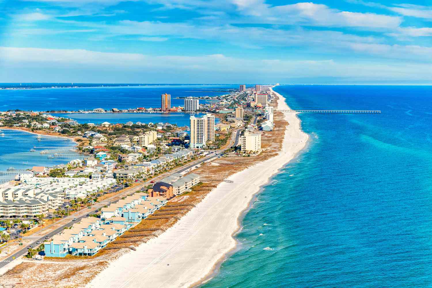 Aerial view of Pensacola Beach