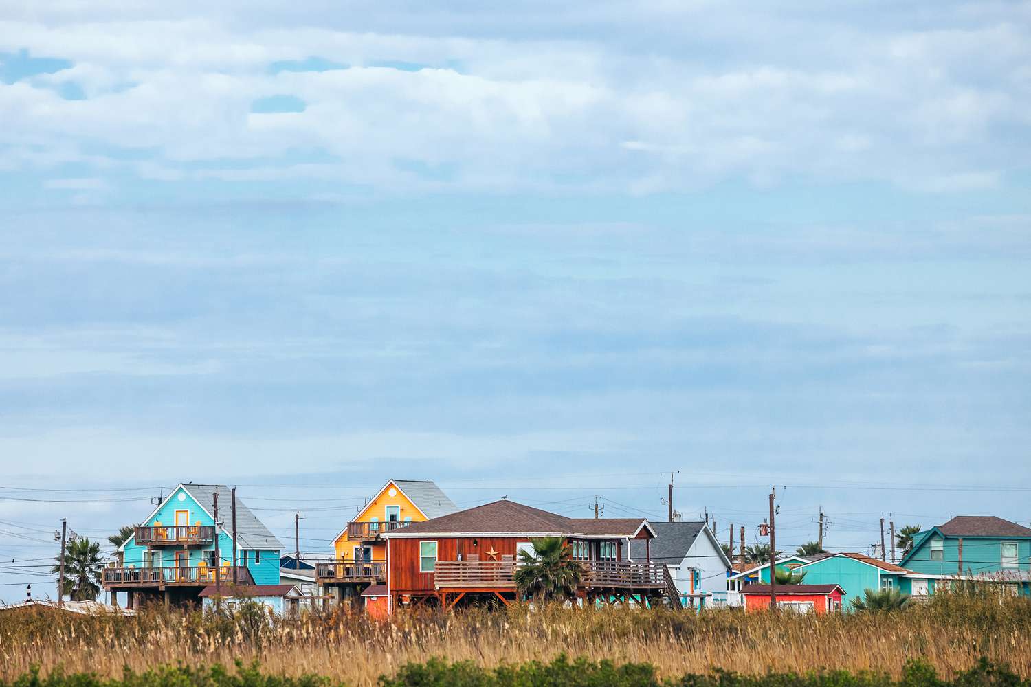 Maisons de Surfside Beach. Texas, États-Unis