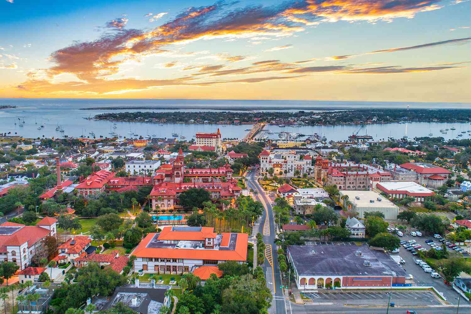 Vue aérienne de St. Augustine, Floride