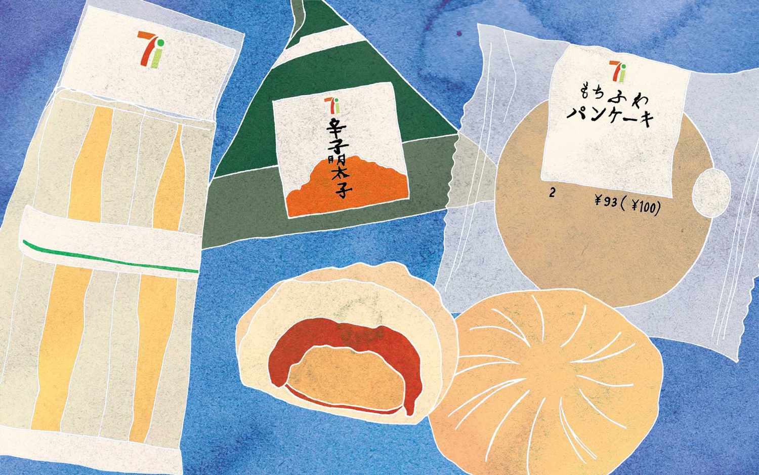 Illustration de snacks japonais de 7-11