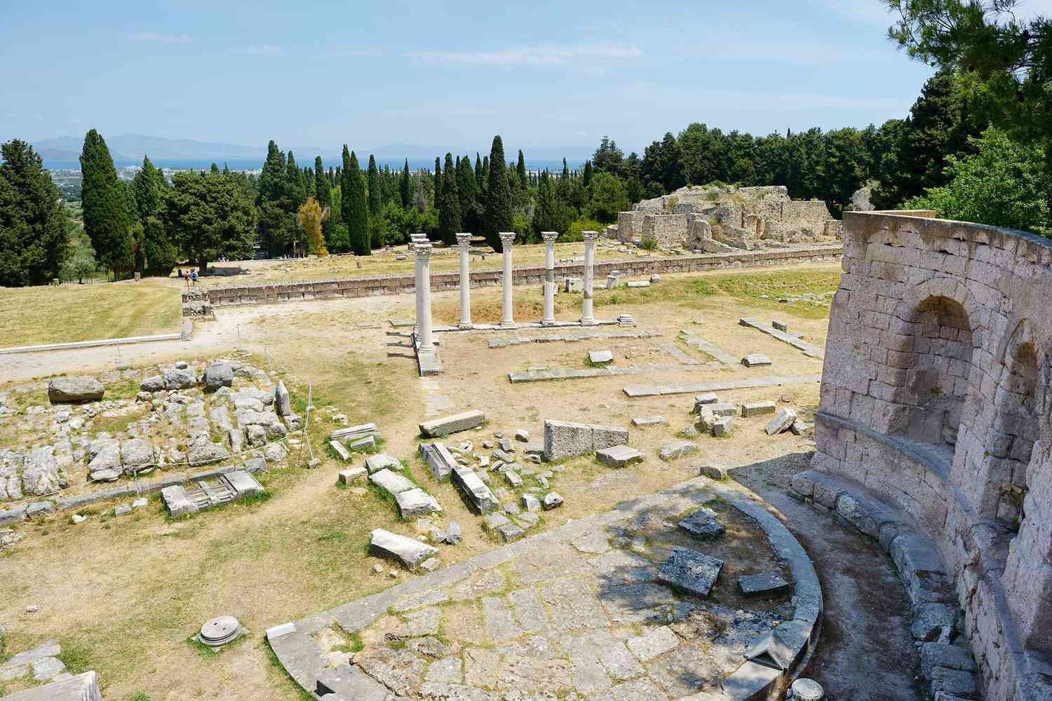 Ruines historiques de l'Asklepion sur l'île de Kos