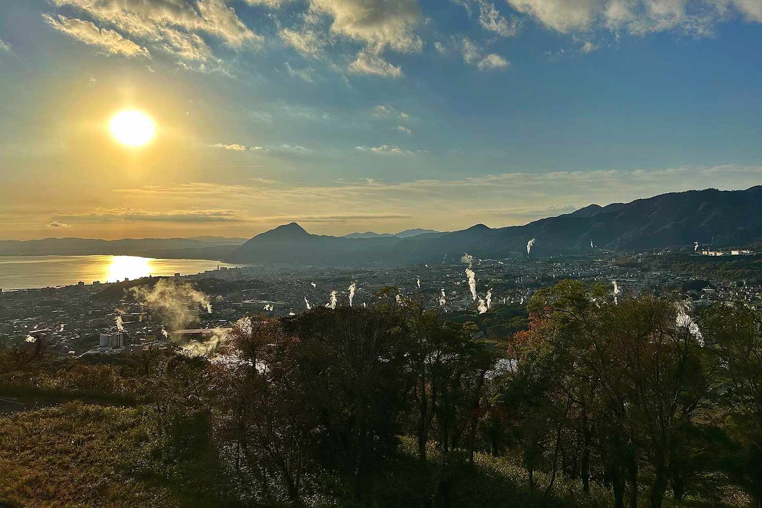 View of the Beppu Hot Spring Steam