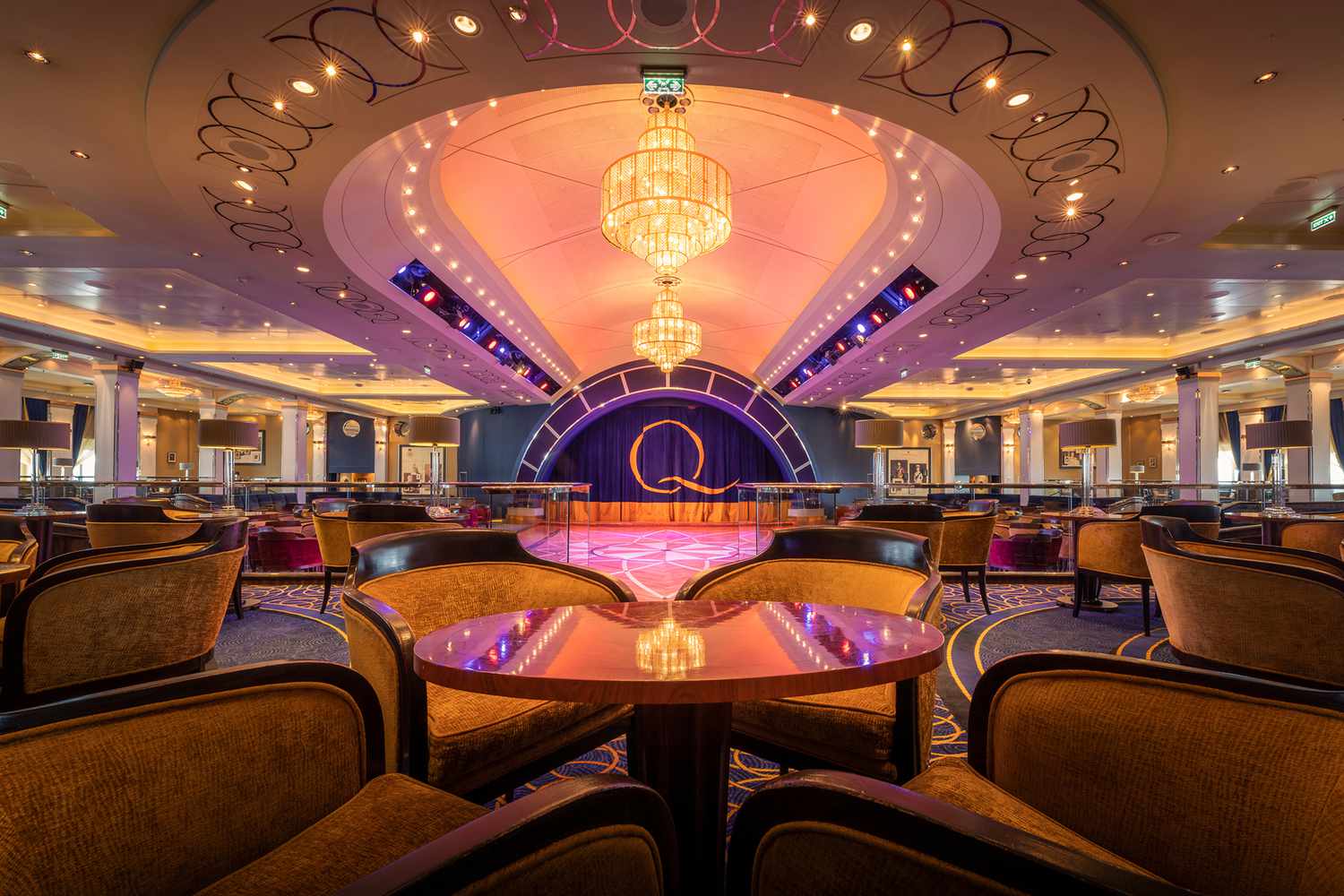 The Queens Room ballroom on board the Queen Mary 2 cruise ship