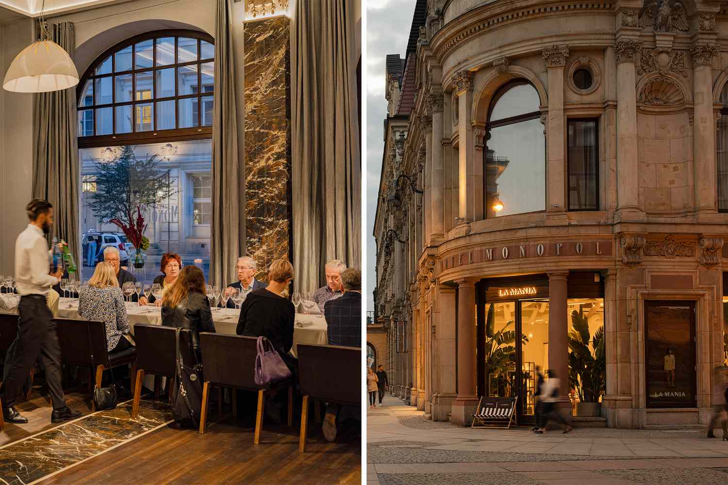 Deux photos de l'hôtel Monopol à Wroclaw, Pologne