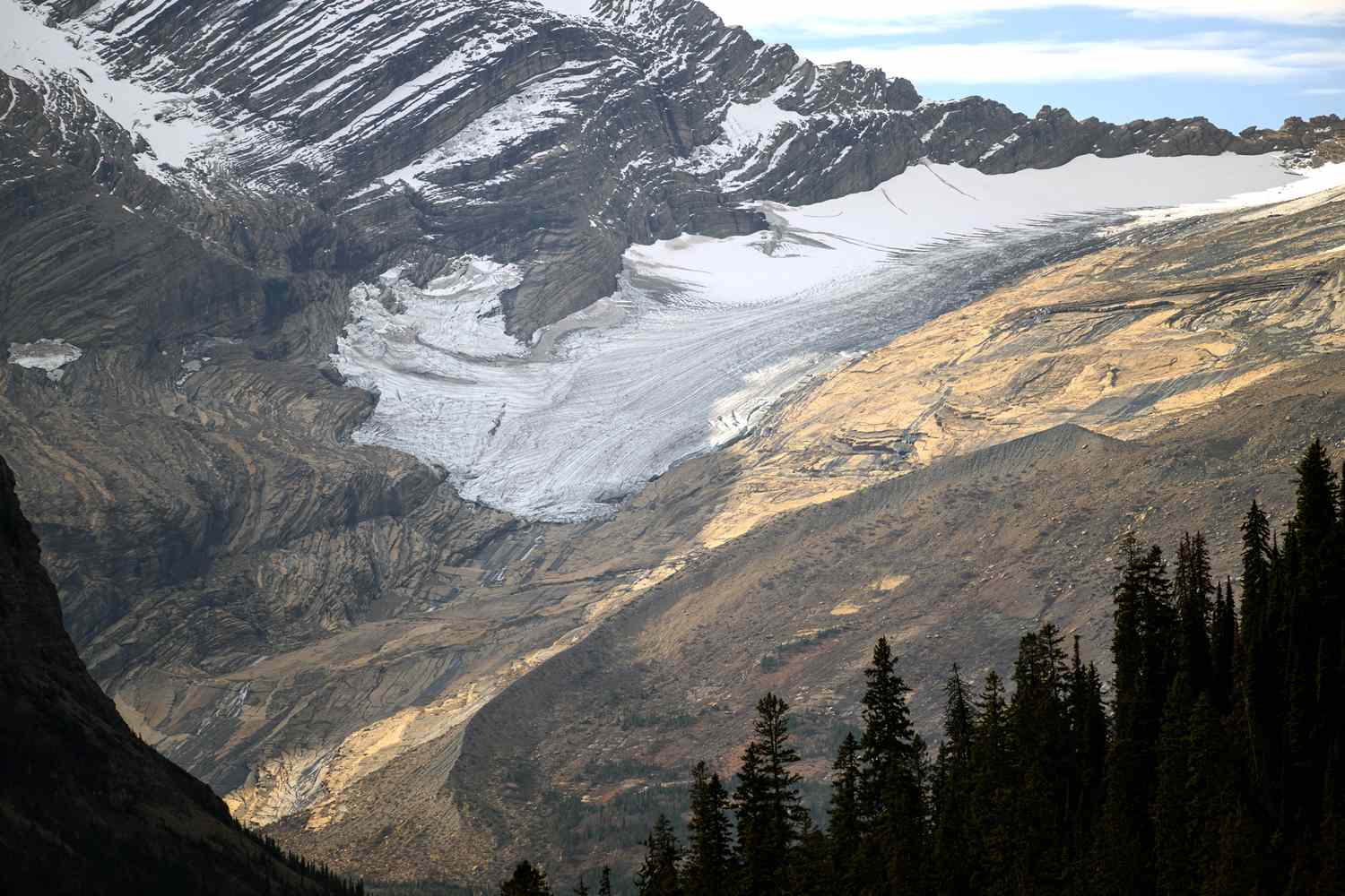 Un glacier qui recule dans le parc national de Glacier, Montana