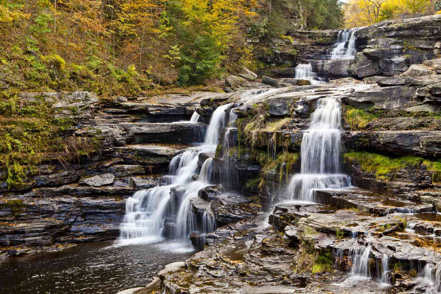 Wallenpaupack Creek Waterfalls in Hawley, Pennsylvania