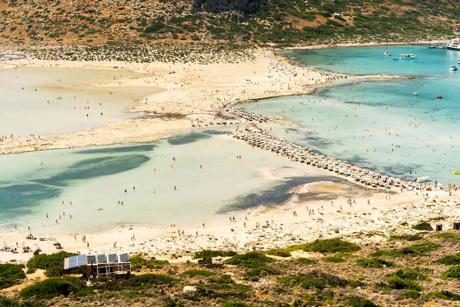 Vue aérienne de la lagune de Balos