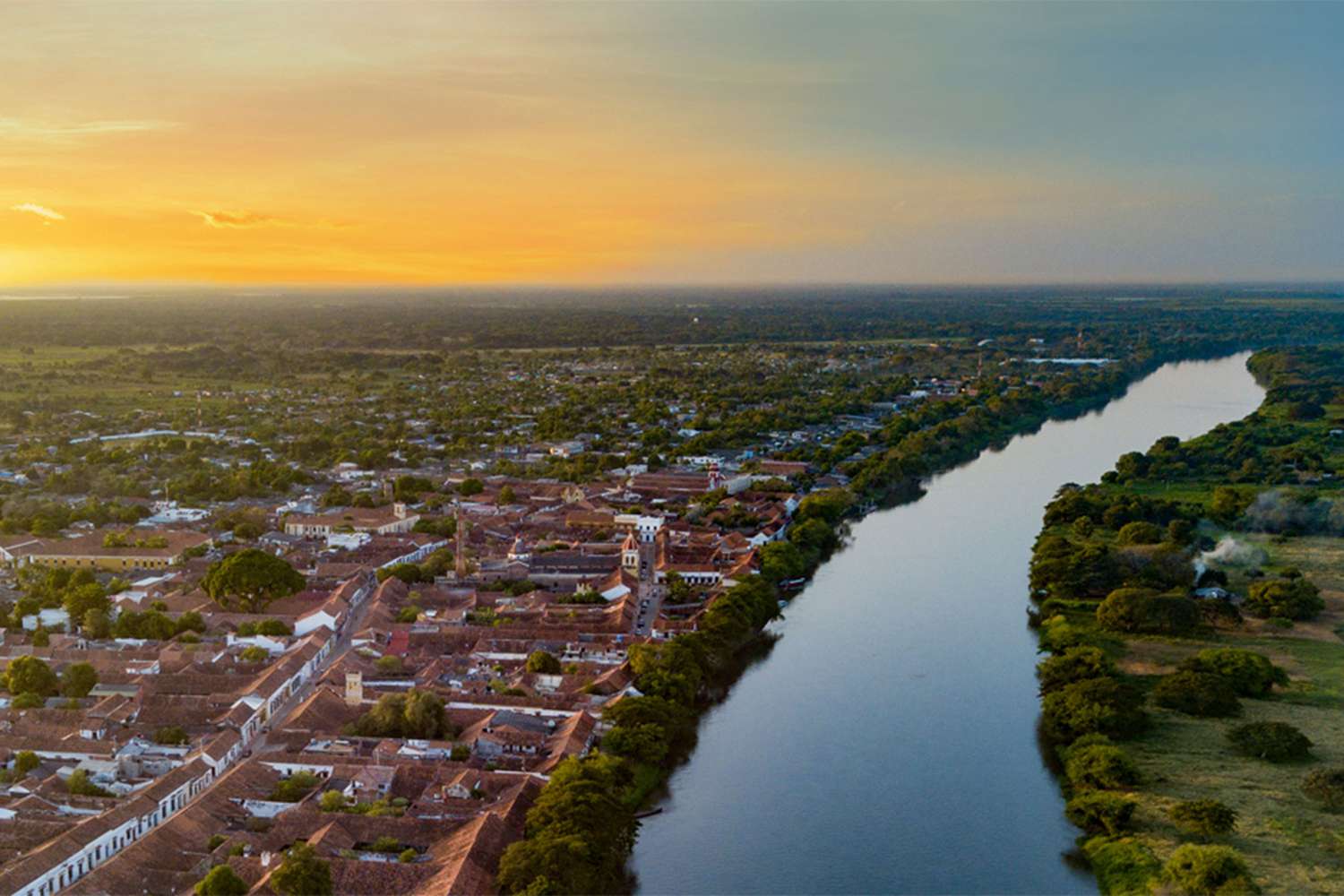 Vue aérienne du fleuve Magdalena