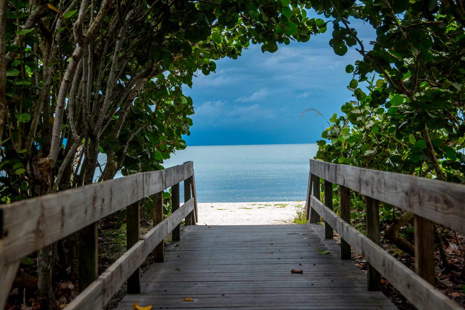 Promenade vers Bonita Springs Beach sur la côte du Golfe de Floride.