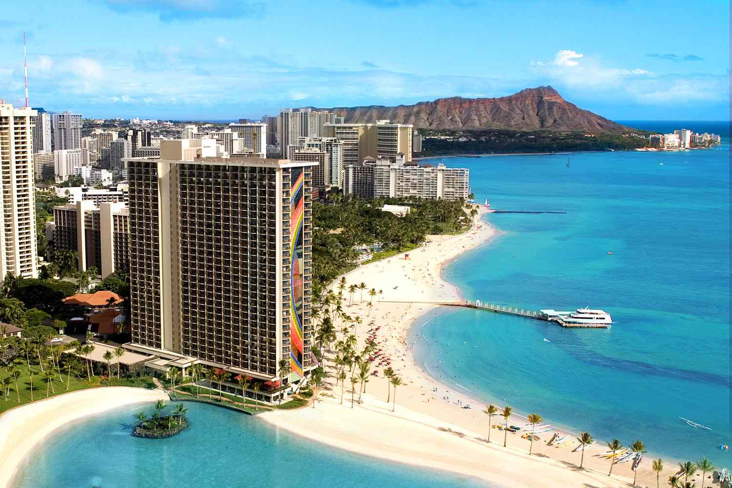 Vue aérienne du Hilton Hawaiian Village Waikiki Beach Resort