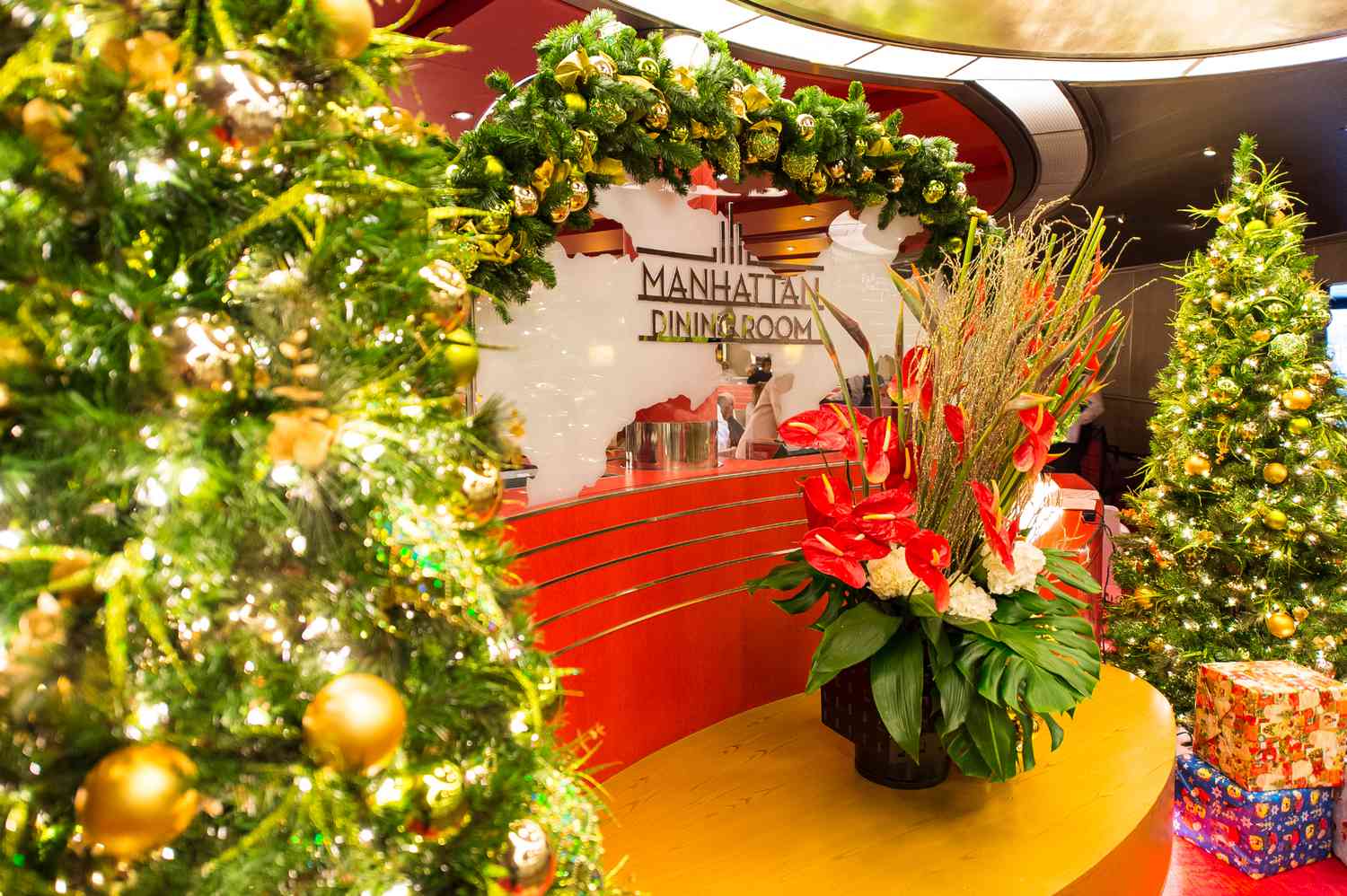 Décorations de Noël à bord du navire Holland America Line Noordam
