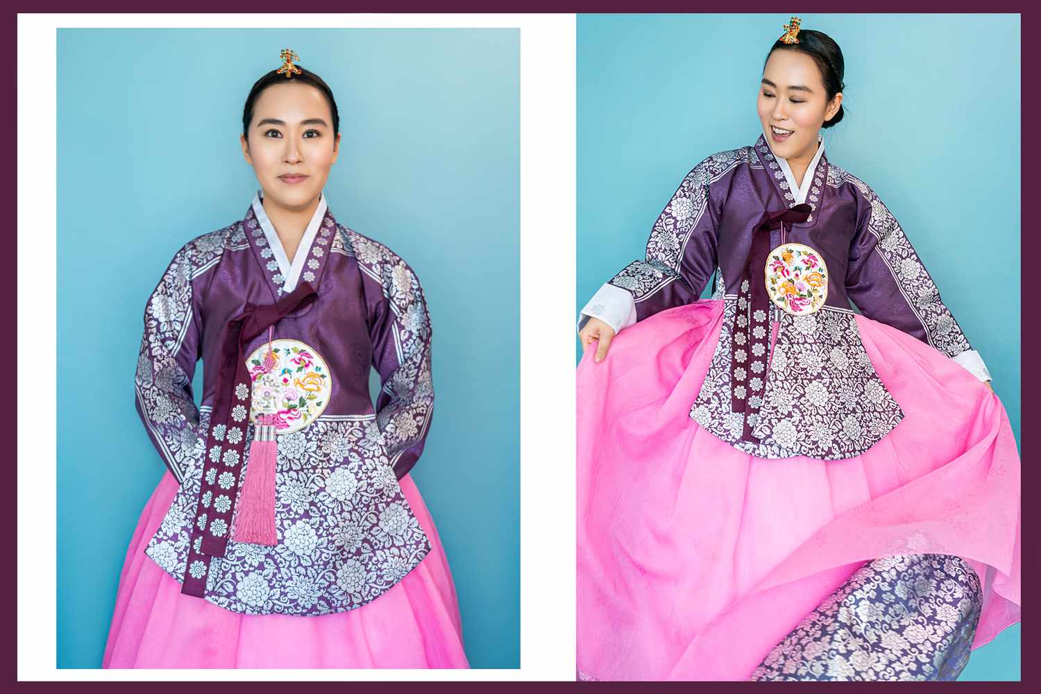 Anna Kim dans un Hanbok coréen