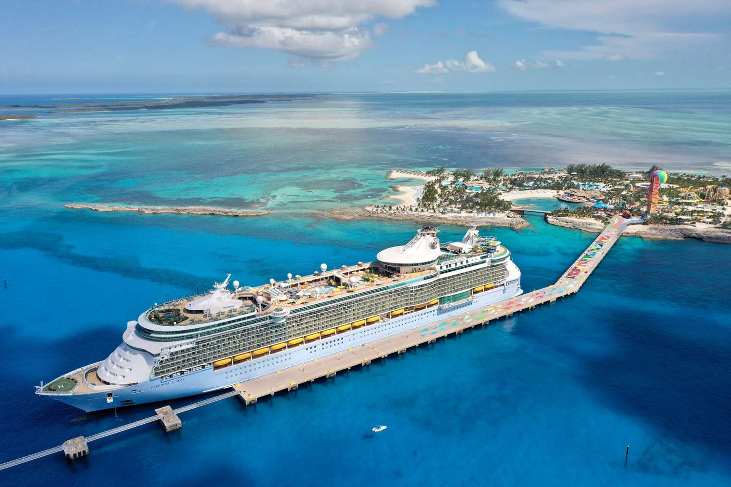 Drone shot of ship