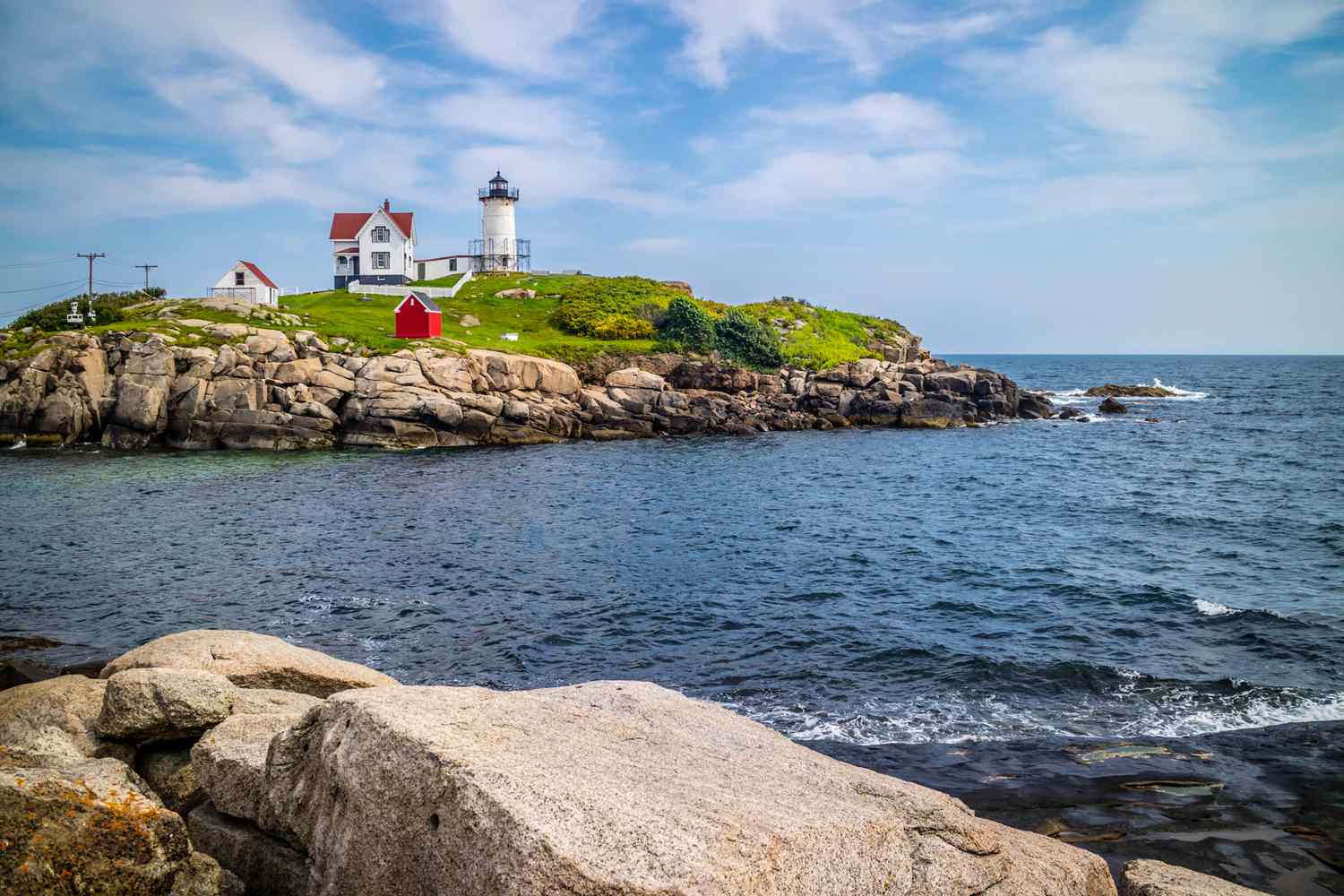 La beauté du phare, Nubble Light à Cape Neddick à York, Maine