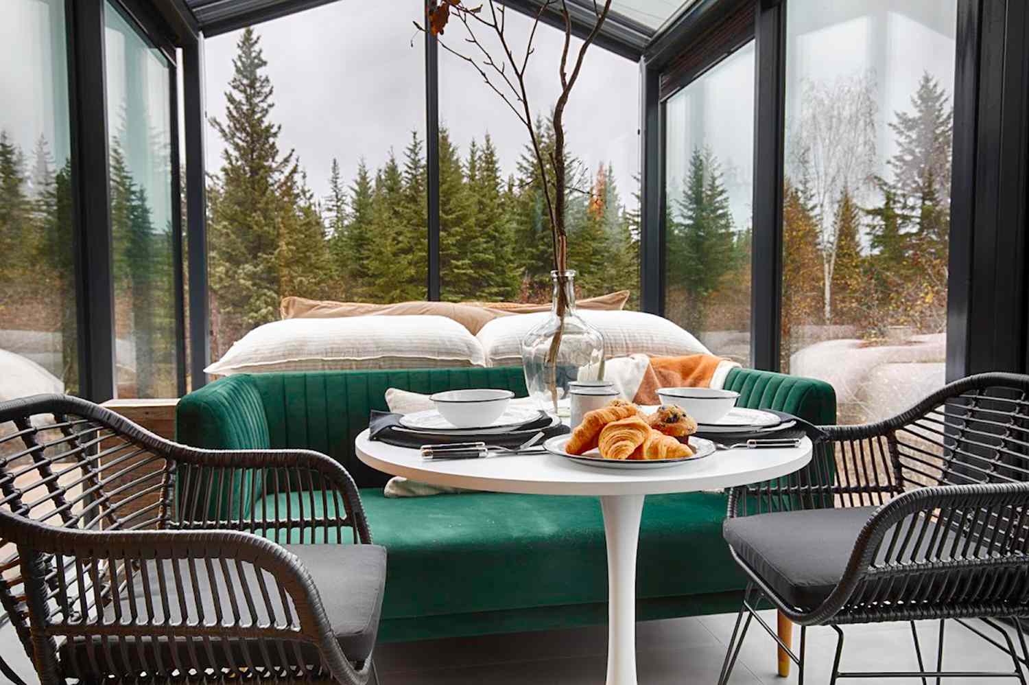 Intérieur de Panorama Glass Lodge en Alaska