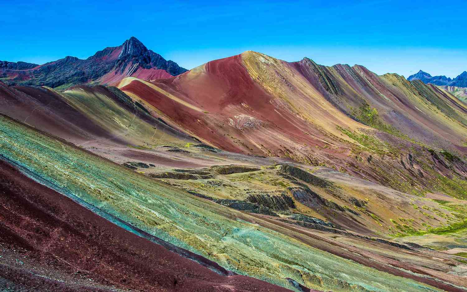 Vinicunca, Pérou - Montagne Arc-en-Ciel (5200 m) dans les Andes, Cordillère des Andes, région de Cusco en Amérique du Sud.